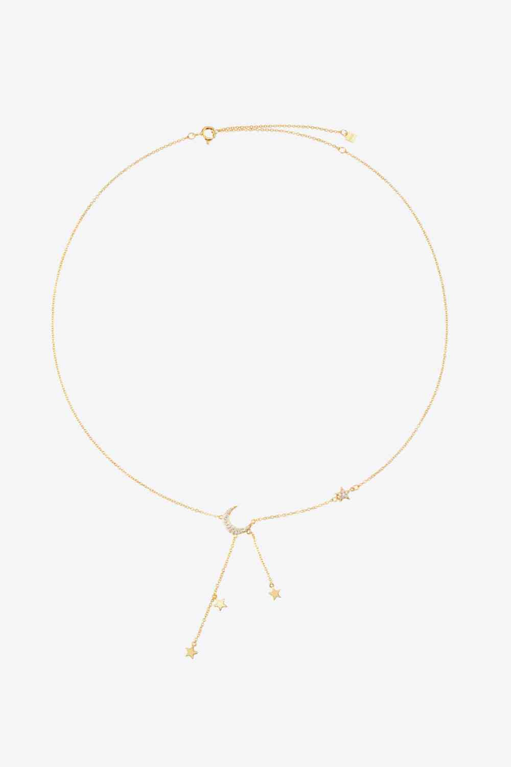 Inlaid Zircon Star and Moon Necklace - AllIn Computer