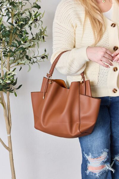 SHOMICO Faux Leather Handbag with Pouch - AllIn Computer