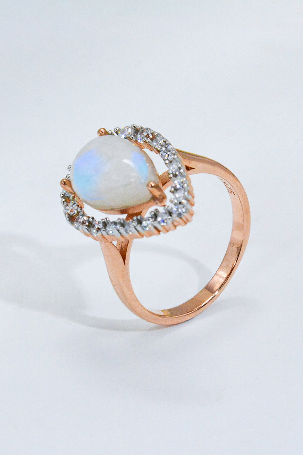 Moonstone Teardrop-Shaped 925 Sterling Silver Ring - AllIn Computer