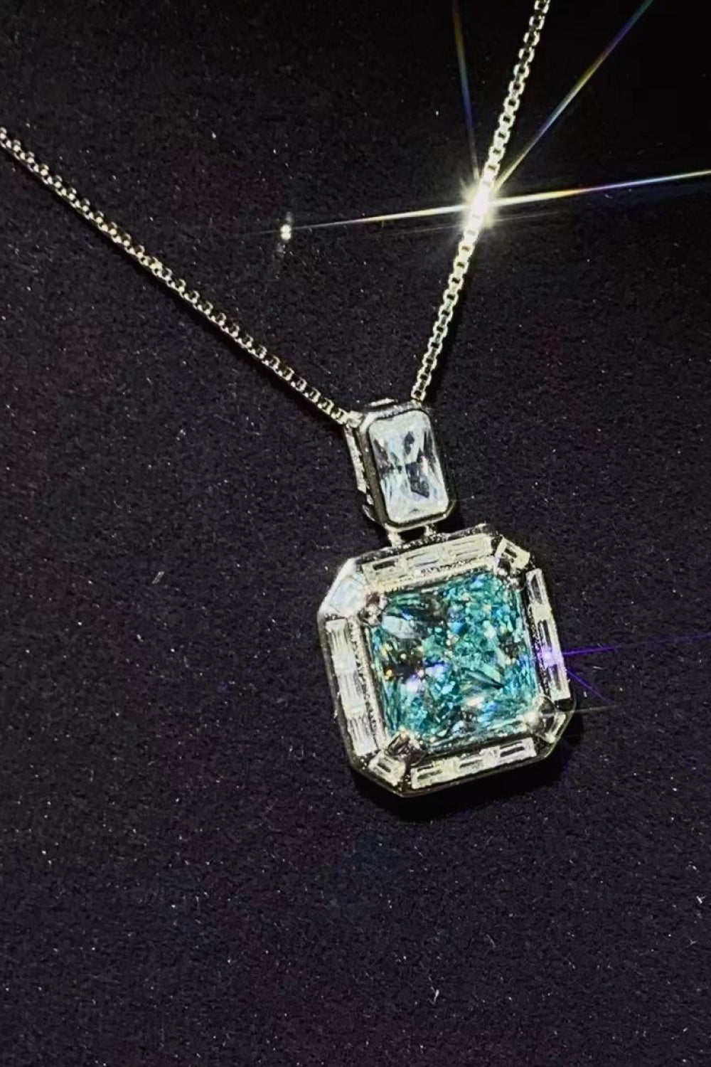2 Carat Moissanite Square Pendant Necklace - AllIn Computer