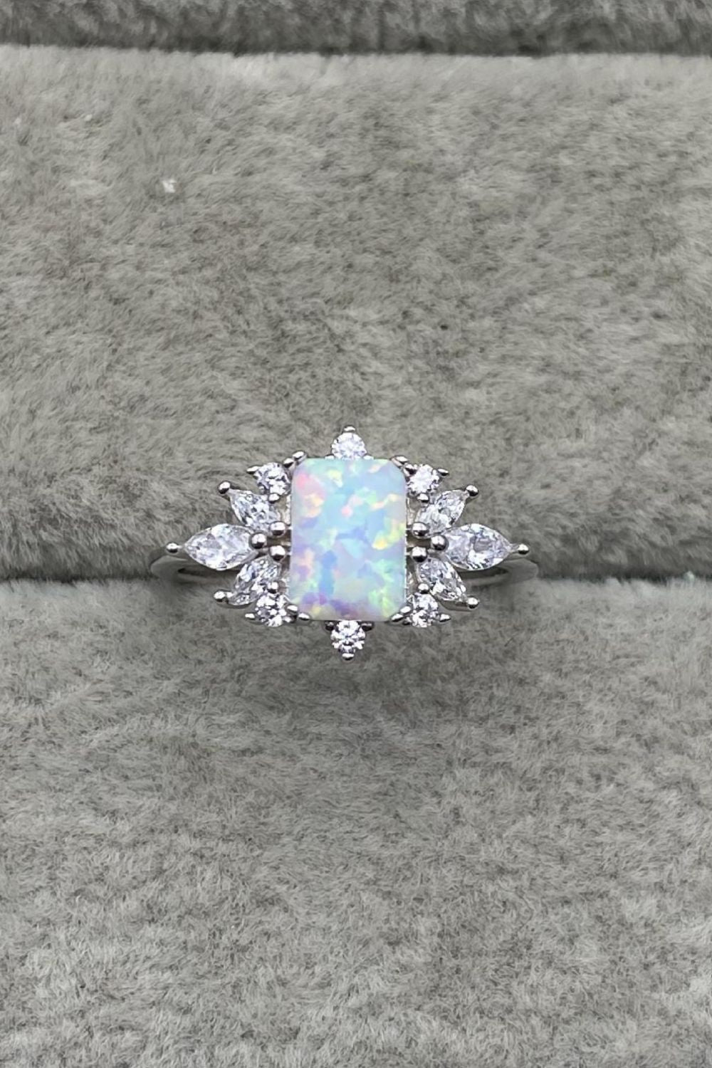 925 Sterling Silver Zircon and Opal Ring - AllIn Computer