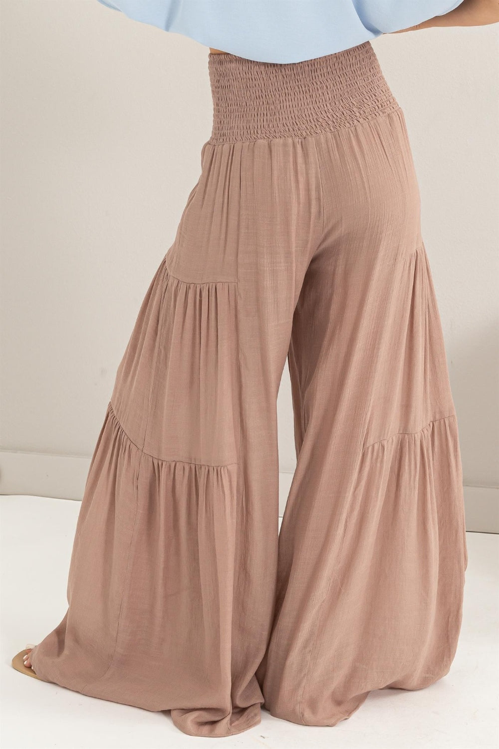 HYFVE Tie Front Ruched Tiered Pants - AllIn Computer