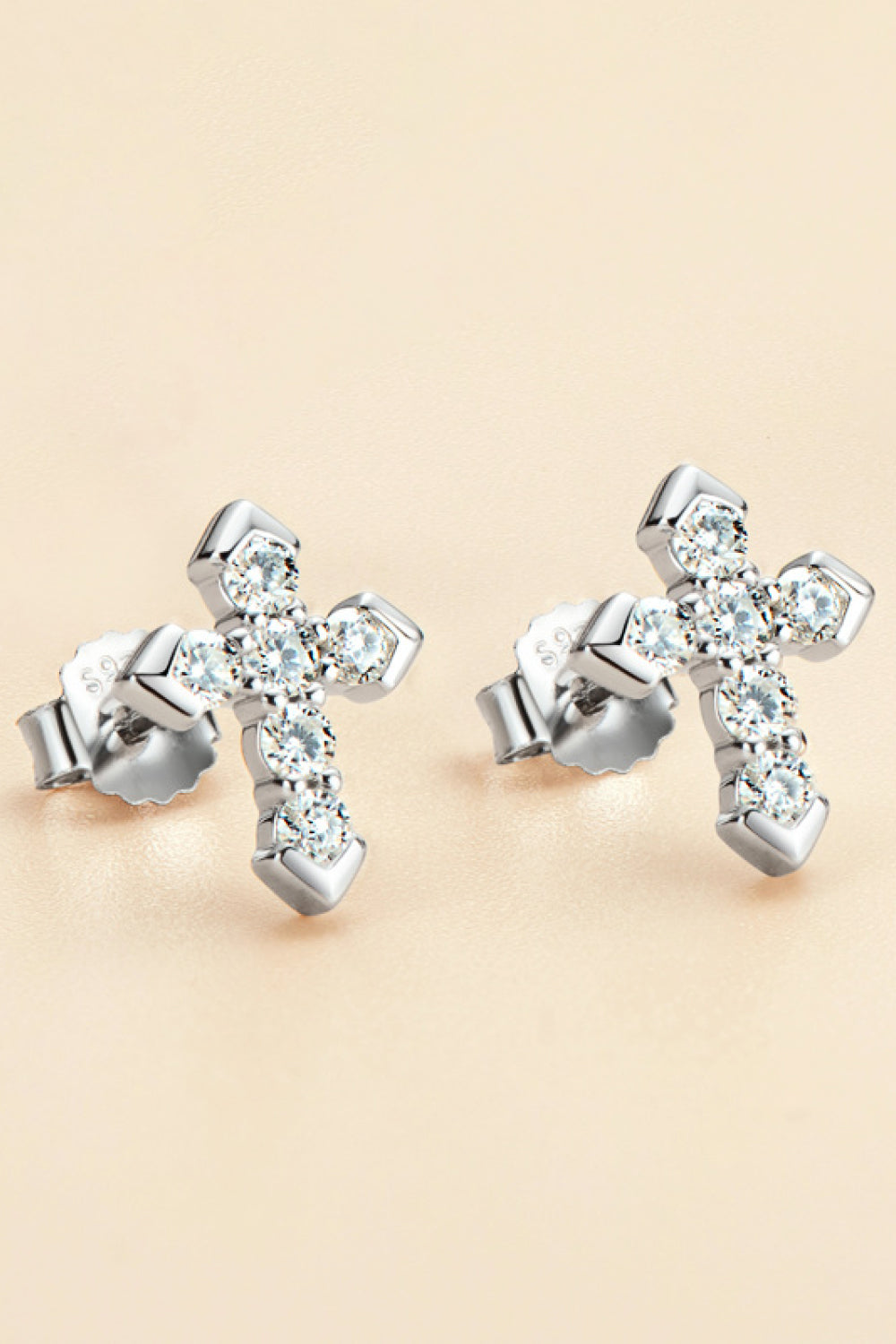Moissanite Cross Stud Earrings - AllIn Computer