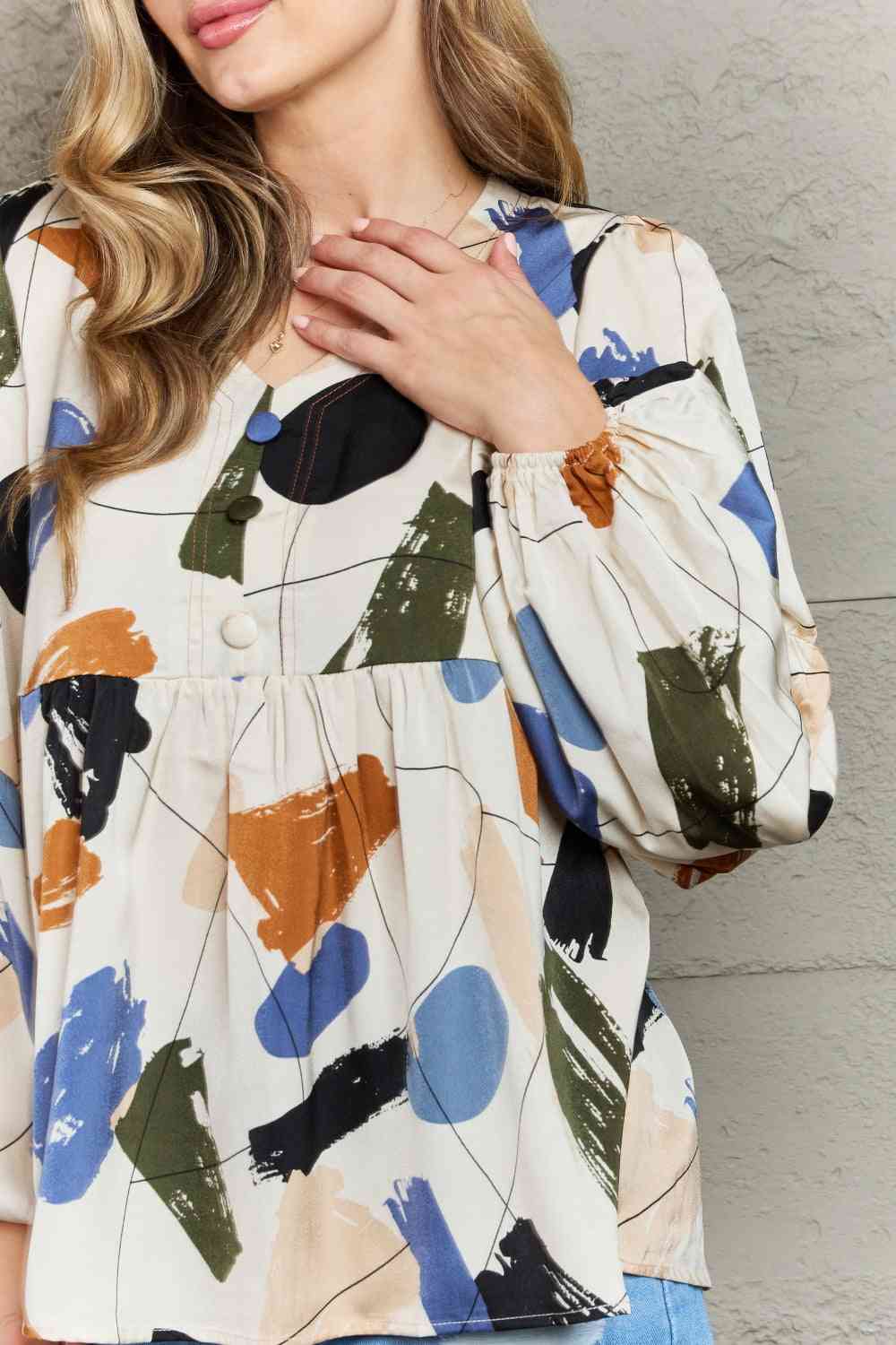 Hailey & Co Wishful Thinking Multi-Colored Printed Blouse - AllIn Computer