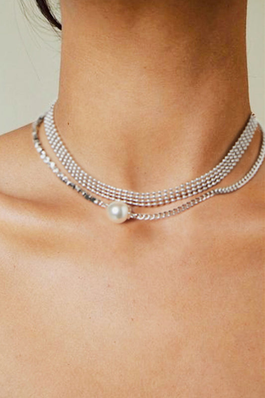 Layered Pearl Copper Necklace - AllIn Computer