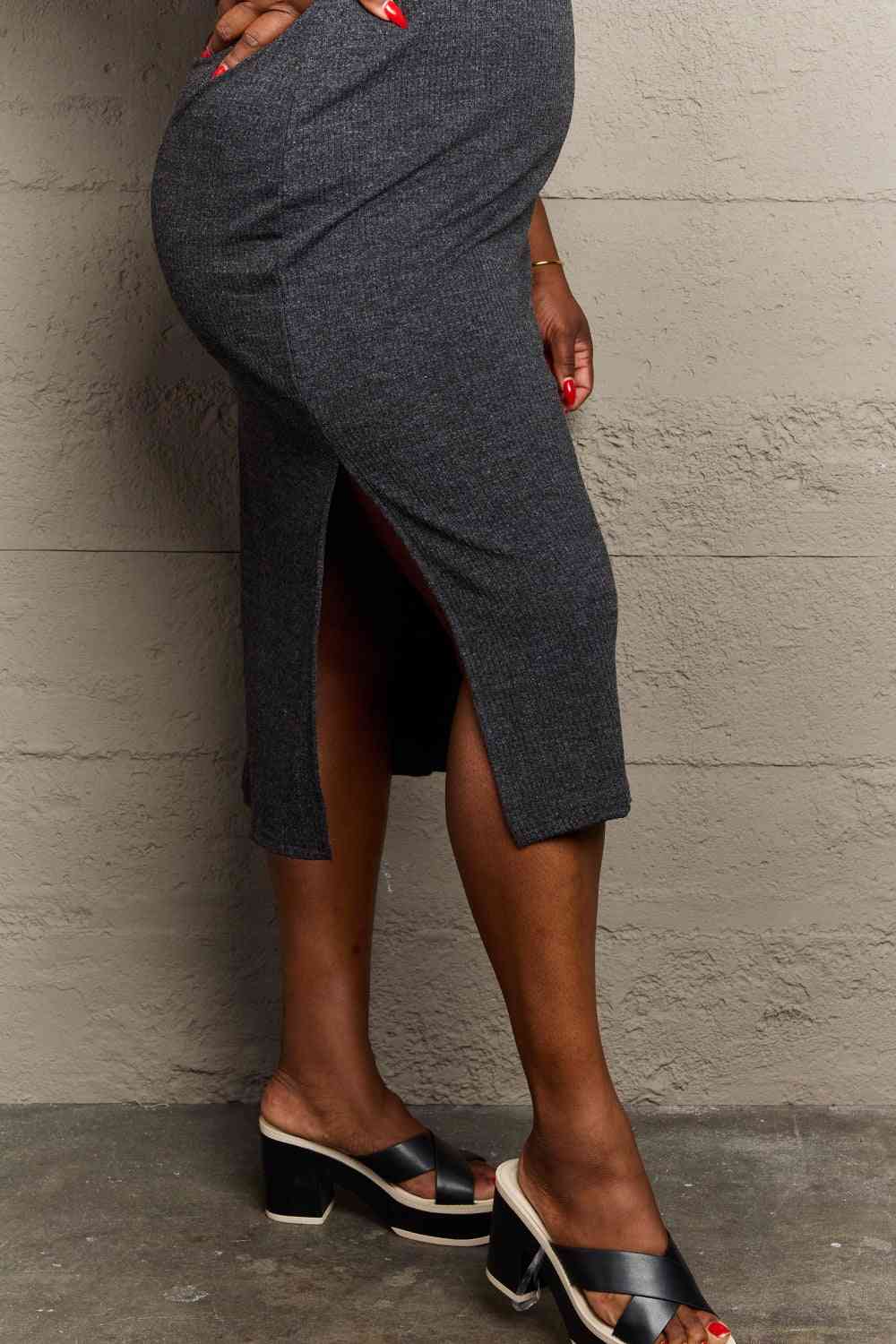 Sew In Love Full Size For The Night Fitted Sleeveless Midi Dress in Black - AllIn Computer