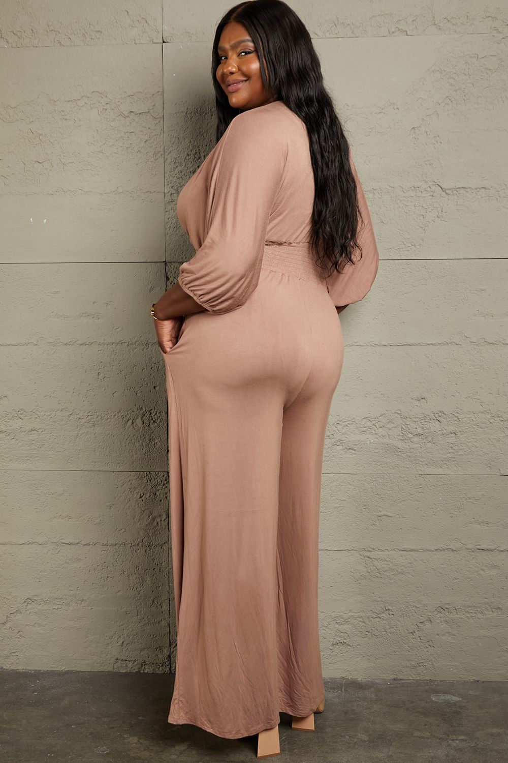 Culture Code Full Size Smocking Waist Jumpsuit - AllIn Computer