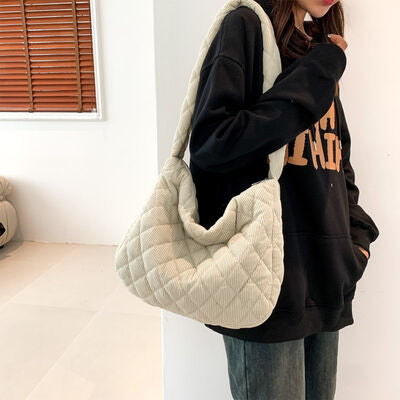 Corduroy Medium Shoulder Bag - AllIn Computer