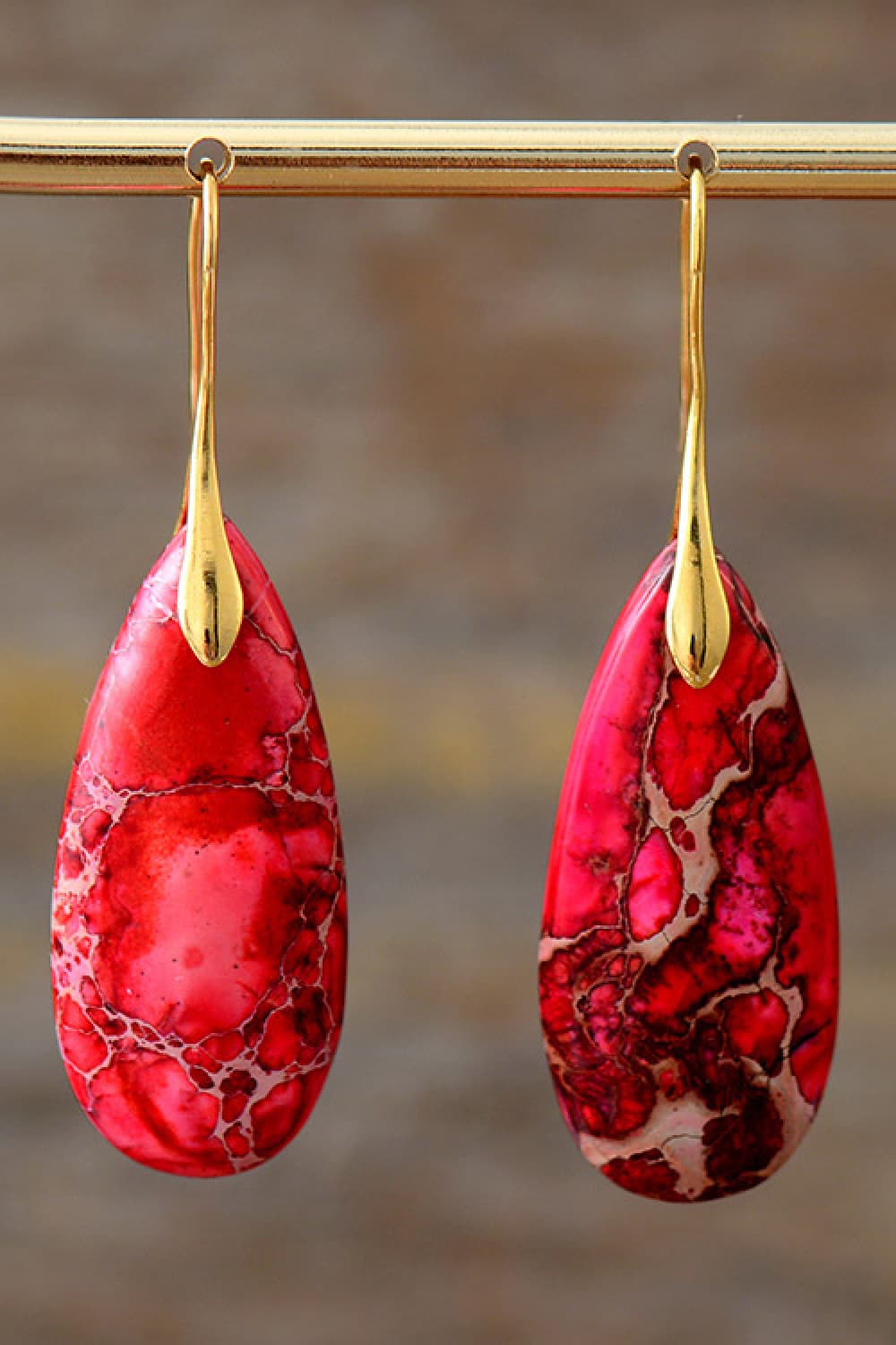 Handmade Teardrop Shape Natural Stone Dangle Earrings - AllIn Computer