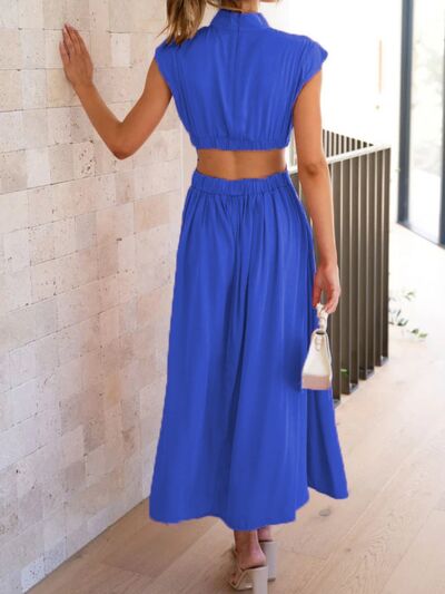 Cutout Mock Neck Sleeveless Dress - AllIn Computer