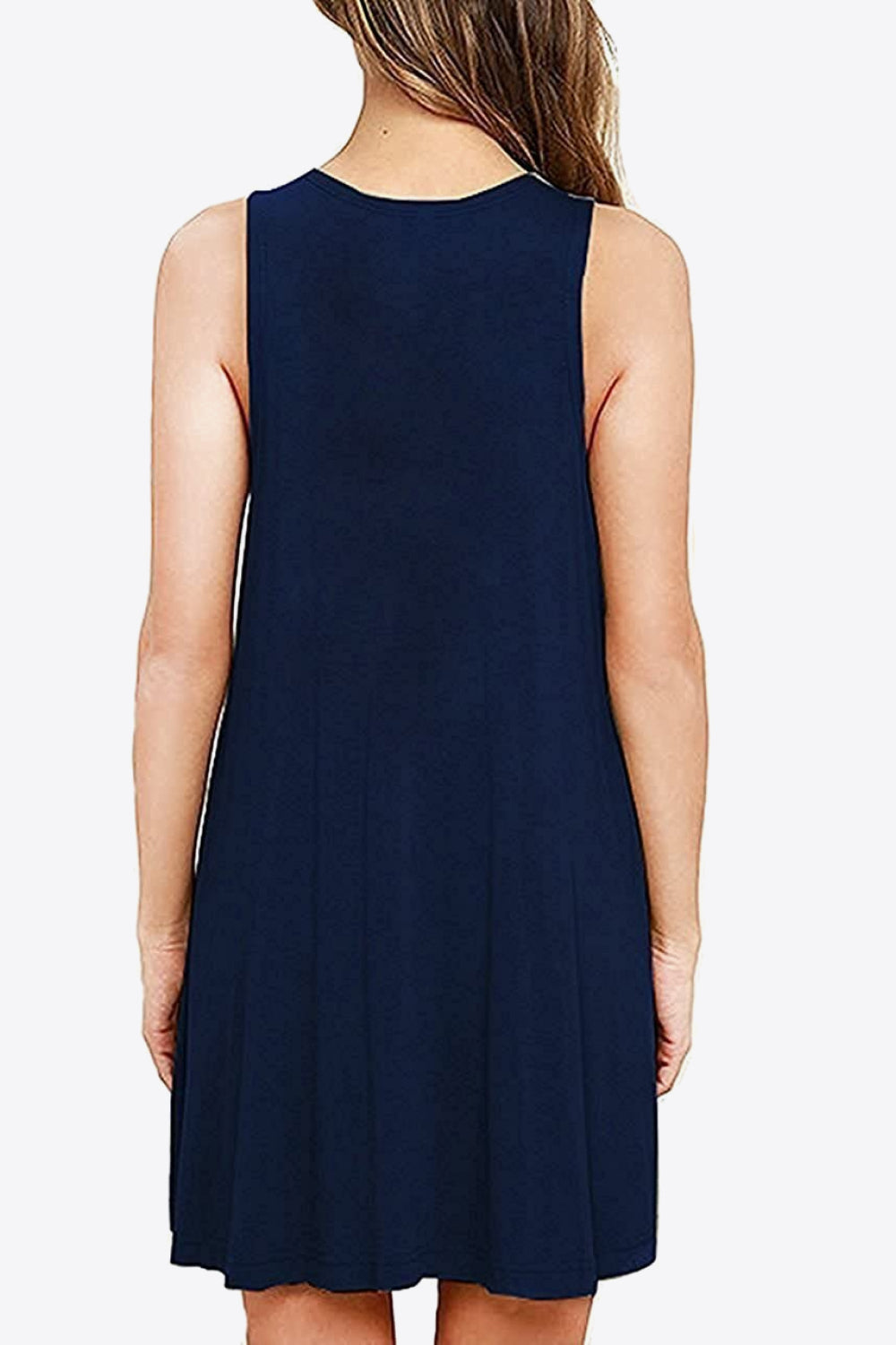 Full Size Round Neck Sleeveless Dress with Pockets - AllIn Computer