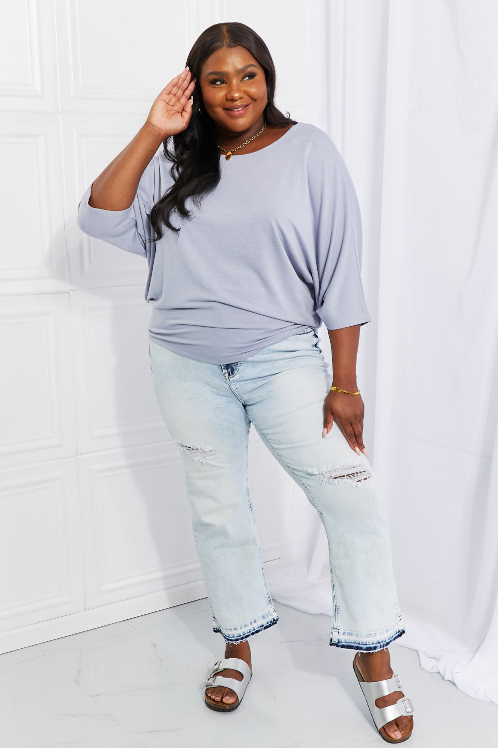 Andree by Unit Full Size Needless to Say Dolman Sleeve Top - AllIn Computer