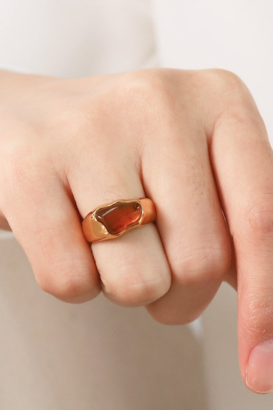 Inlaid Natural Stone Stainless Steel Ring - AllIn Computer