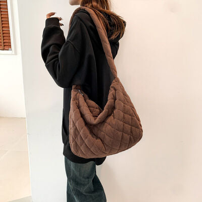 Corduroy Medium Shoulder Bag - AllIn Computer