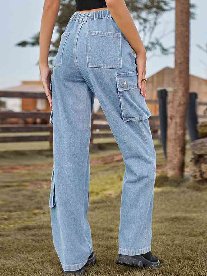 Straight Leg Cargo Jeans - AllIn Computer