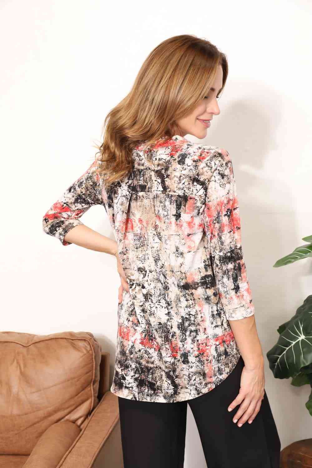 Sew In Love  Full Size 3/4 Gabby Sleeve Blouse - AllIn Computer