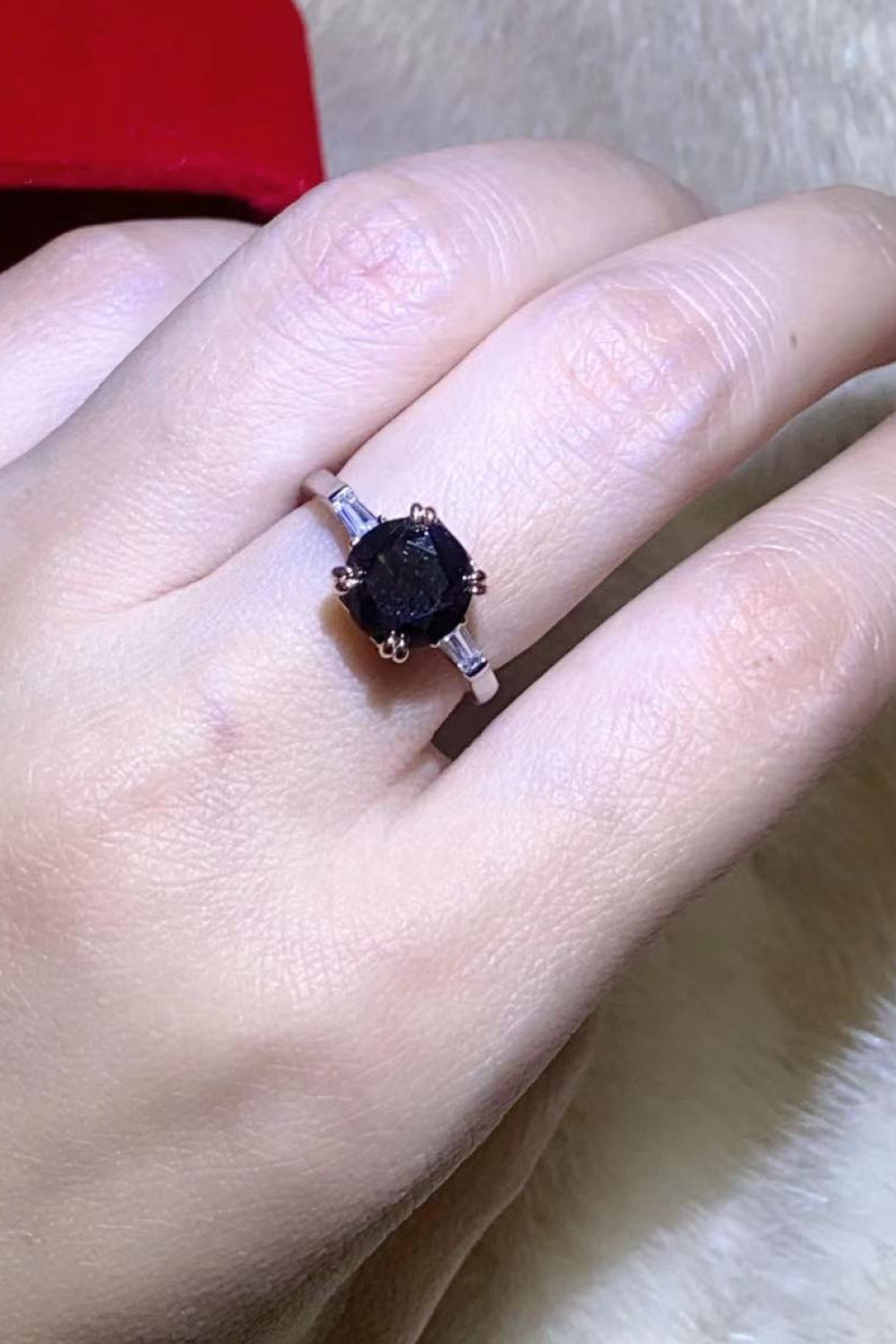 2 Carat Black Moissanite Platinum-Plated Ring - AllIn Computer