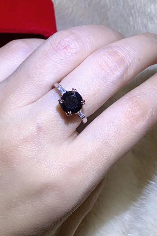 2 Carat Black Moissanite Platinum-Plated Ring - AllIn Computer