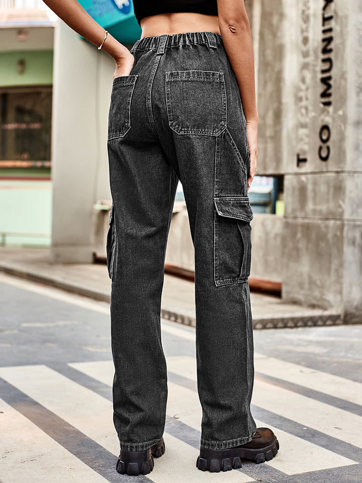 Straight Leg Cargo Jeans - AllIn Computer