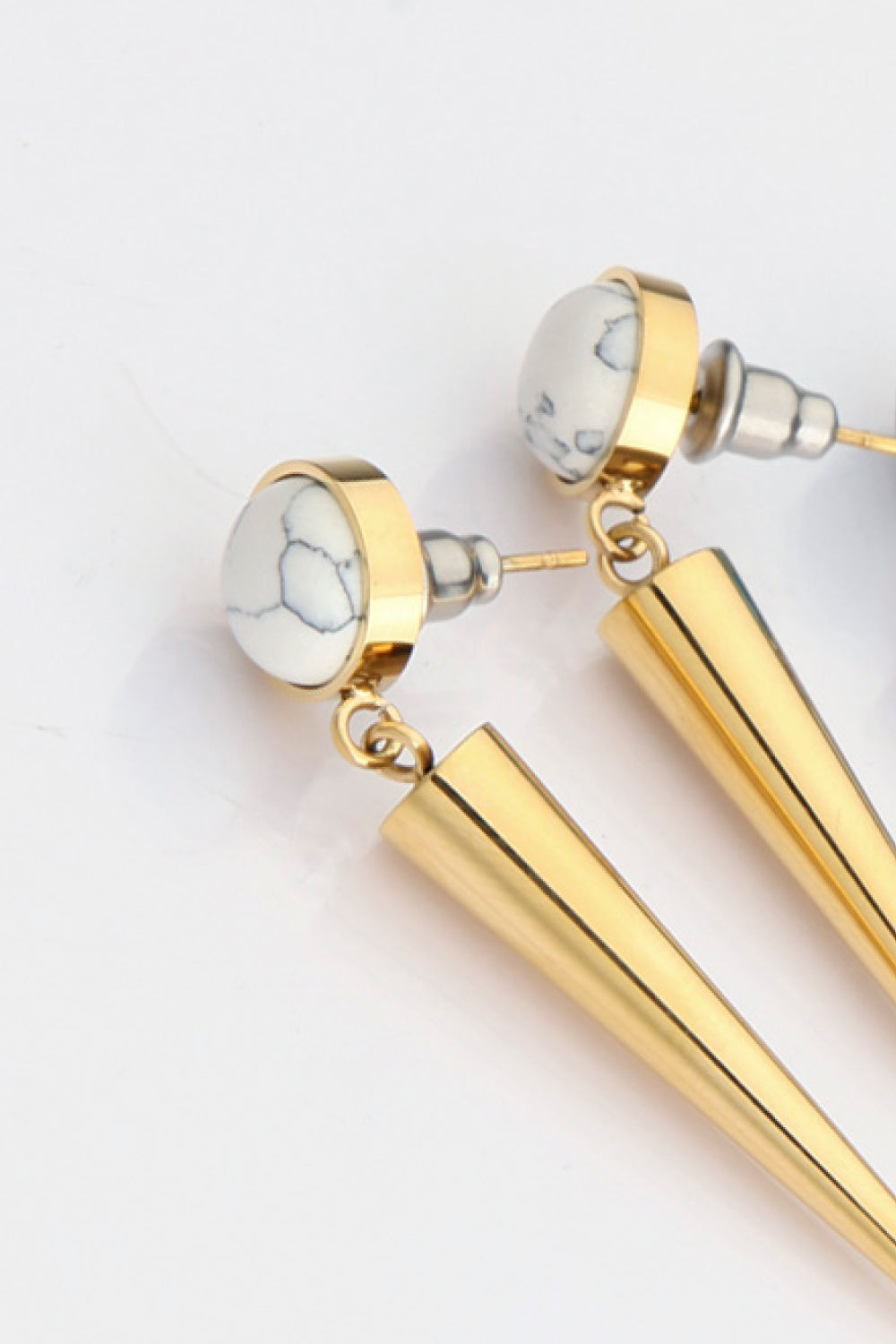 18K Stainless Steel Turquoise Drop Earrings - AllIn Computer