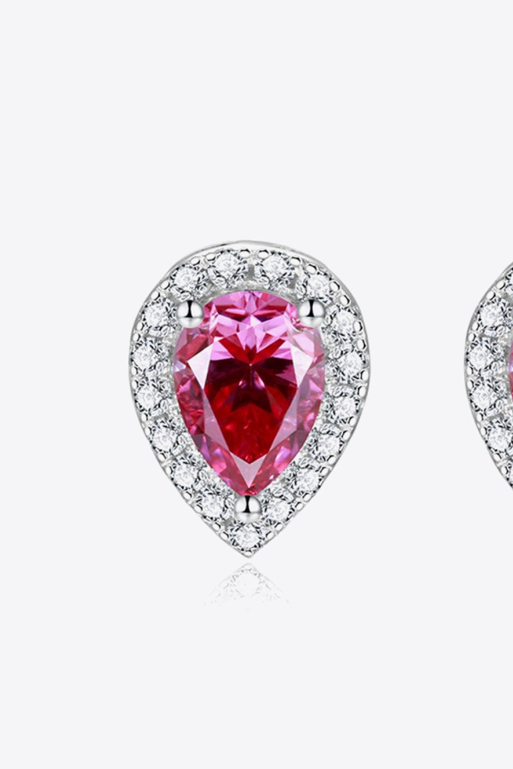 2 Carat Moissanite Teardrop Stud Earrings in Rose - AllIn Computer
