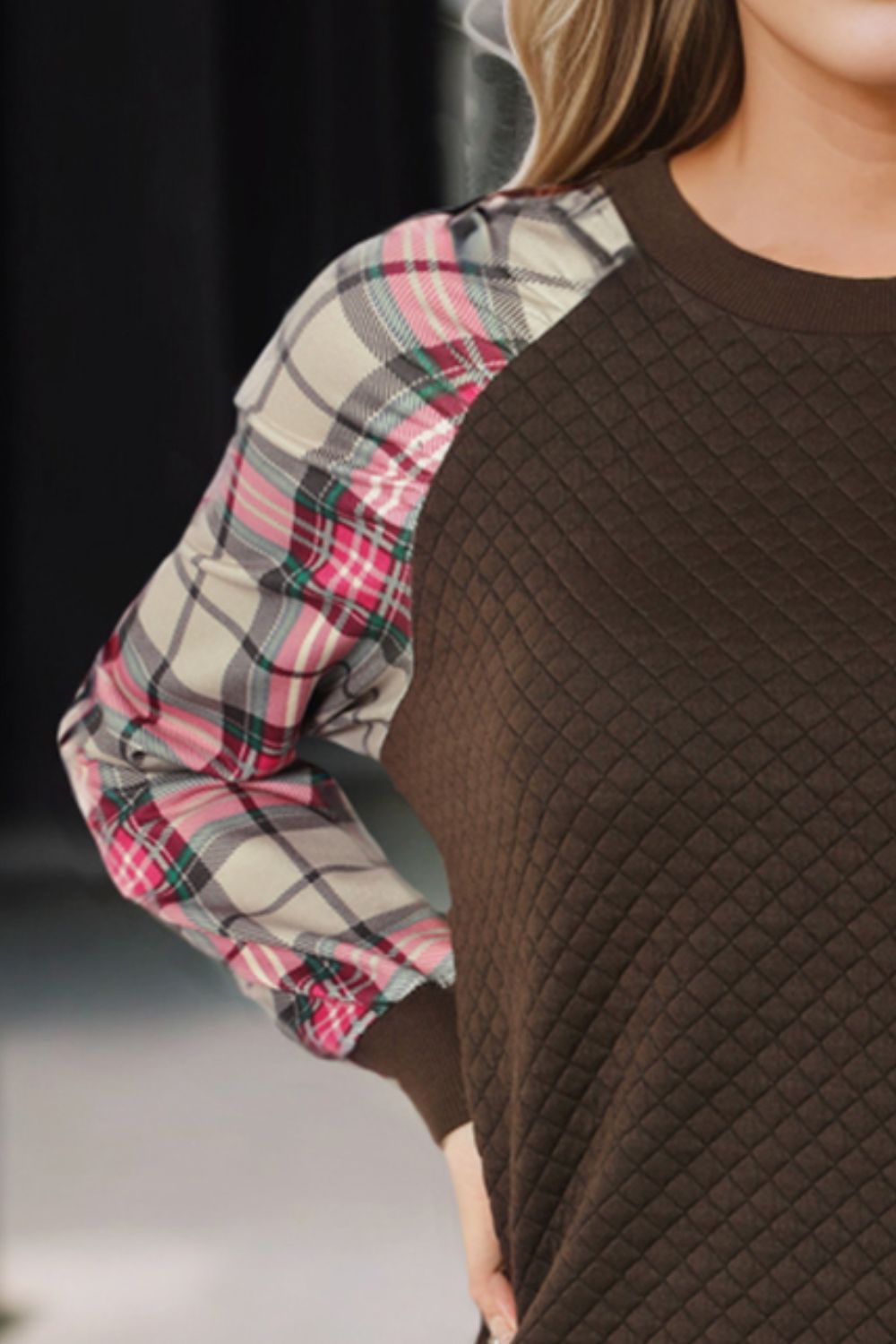 Round Neck Printed Raglan Sleeve Sweatshirt - AllIn Computer