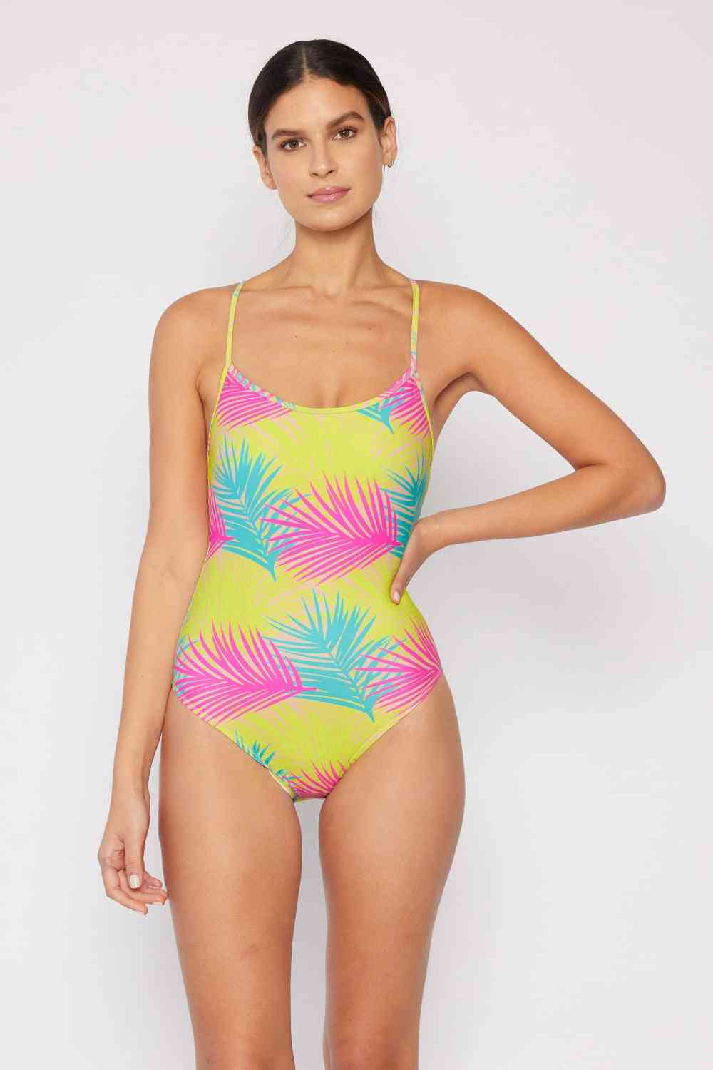 Marina West Swim High Tide One-Piece in Multi Palms - AllIn Computer