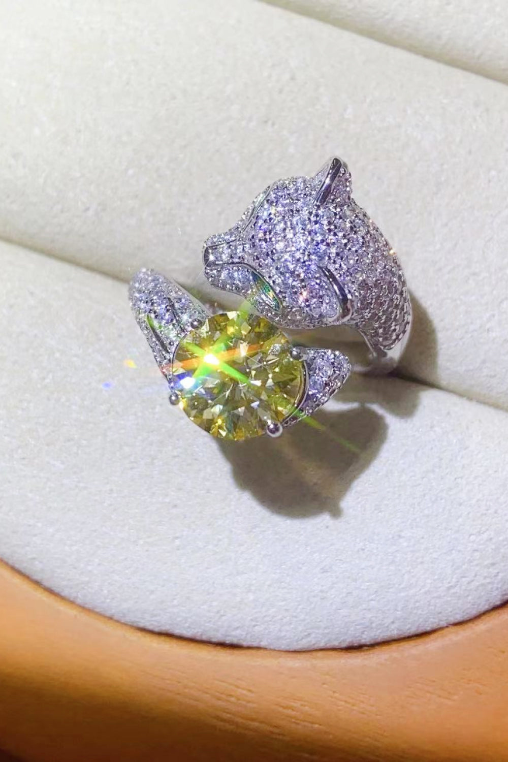 2 Carat Yellow Moissanite Animal Bypass Ring - AllIn Computer