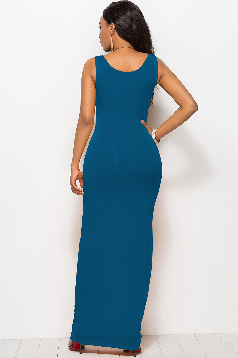 Scoop Neck Wide Strap Maxi Dress - AllIn Computer