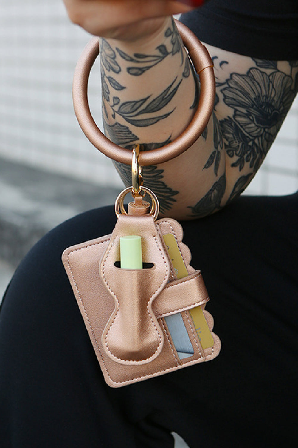 PU Wristlet Keychain with Card Holder - AllIn Computer