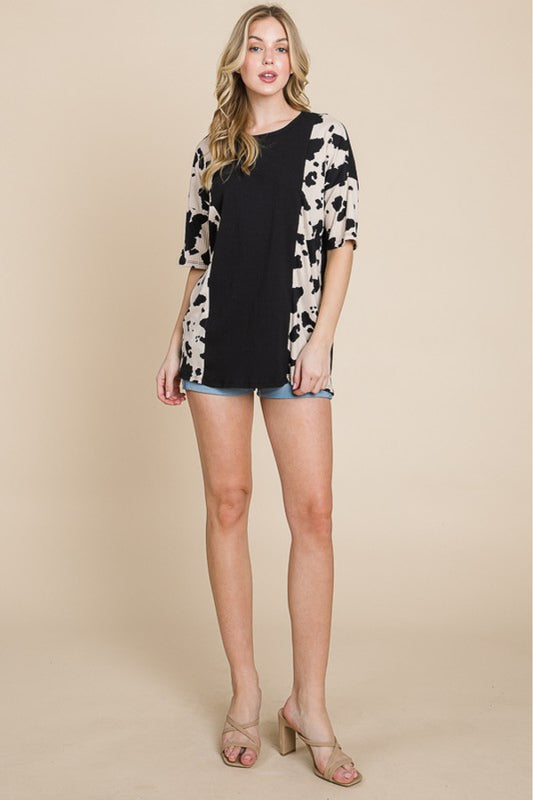 BOMBOM Rodeo Love Ribbed Animal Contrast Tee - AllIn Computer