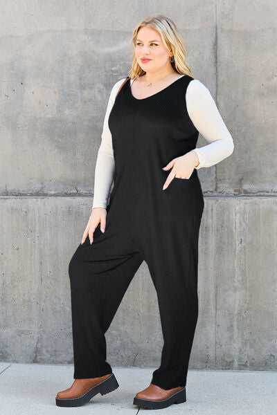 Double Take Full Size Sleeveless Straight Jumpsuit - AllIn Computer