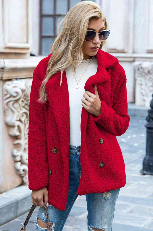 Full Size Lapel Collar Sherpa Coat | CLOTHING,SHOES & ACCESSORIES | coat, plus size, sherpa coat, Ship From Overseas, Y&BL | Trendsi