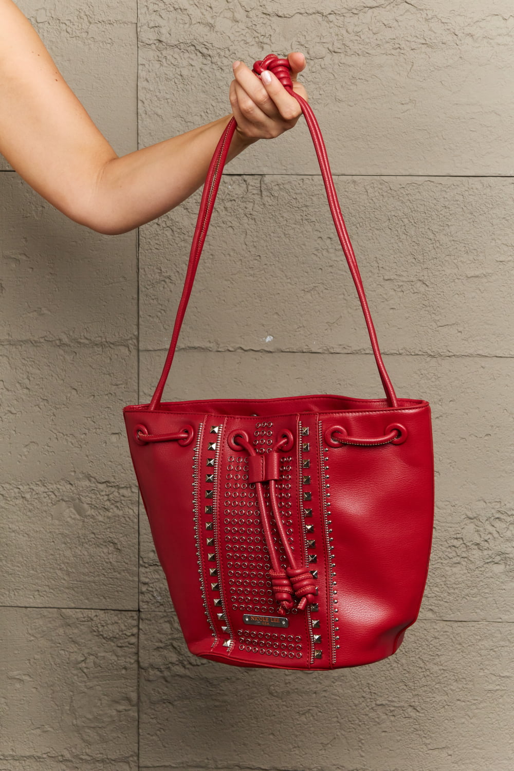 Nicole Lee USA Amy Studded Bucket Bag - AllIn Computer