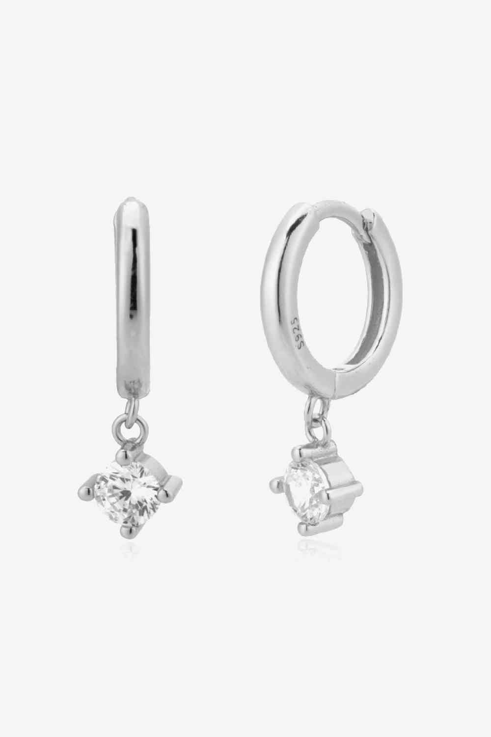 Inlaid Zircon Huggie Drop Earrings - AllIn Computer