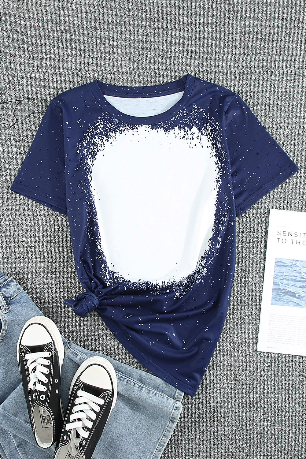 Tie-Dye Round Neck Short Sleeve T-Shirt - AllIn Computer