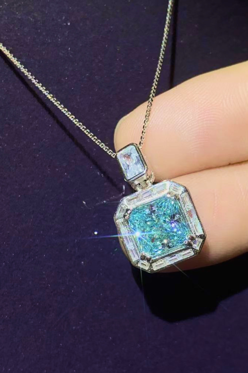 2 Carat Moissanite Square Pendant Necklace - AllIn Computer