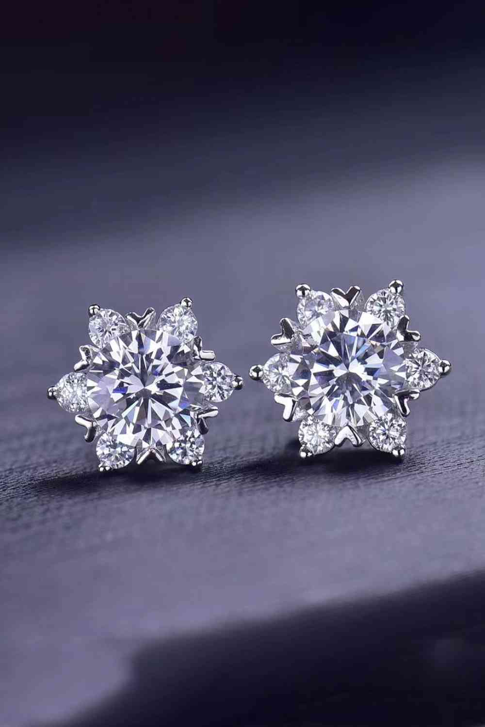 2 Carat Moissanite Floral Stud Earrings - AllIn Computer
