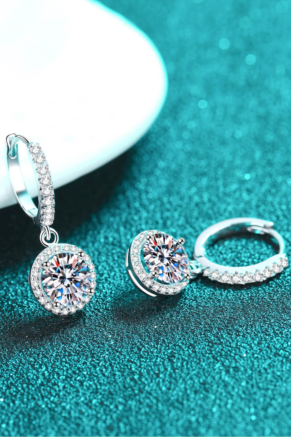 Moissanite Round-Shaped Drop Earrings - AllIn Computer