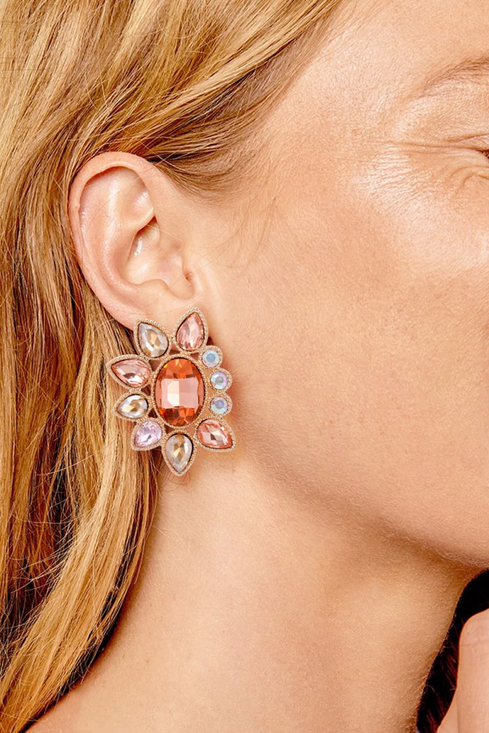Geometrical Shape Glass Stone Dangle Earrings - AllIn Computer
