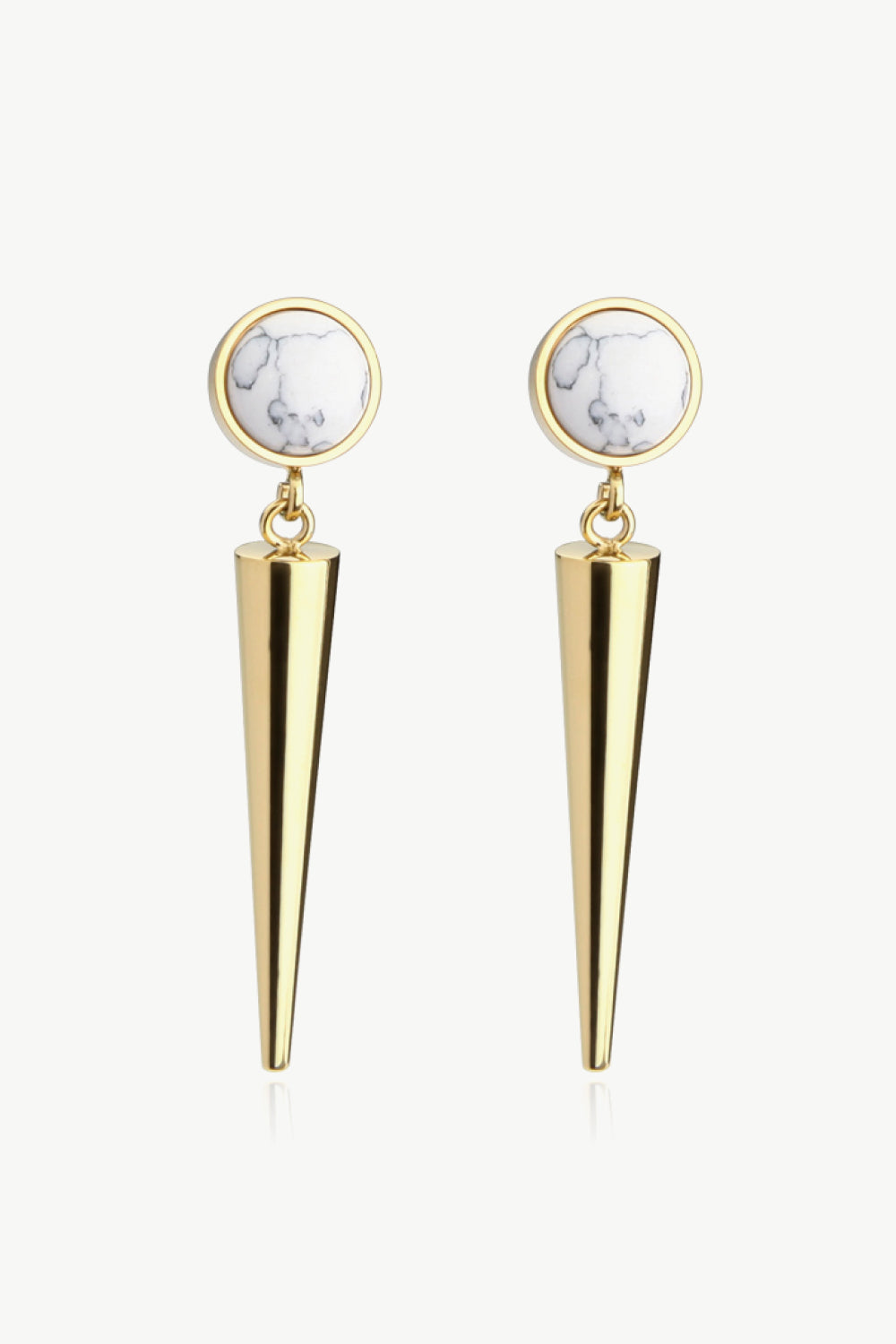 18K Stainless Steel Turquoise Drop Earrings - AllIn Computer