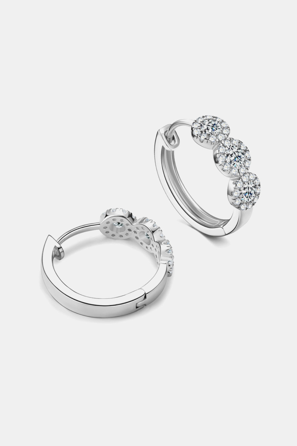 Moissanite 925 Sterling Silver Huggie Earrings - AllIn Computer