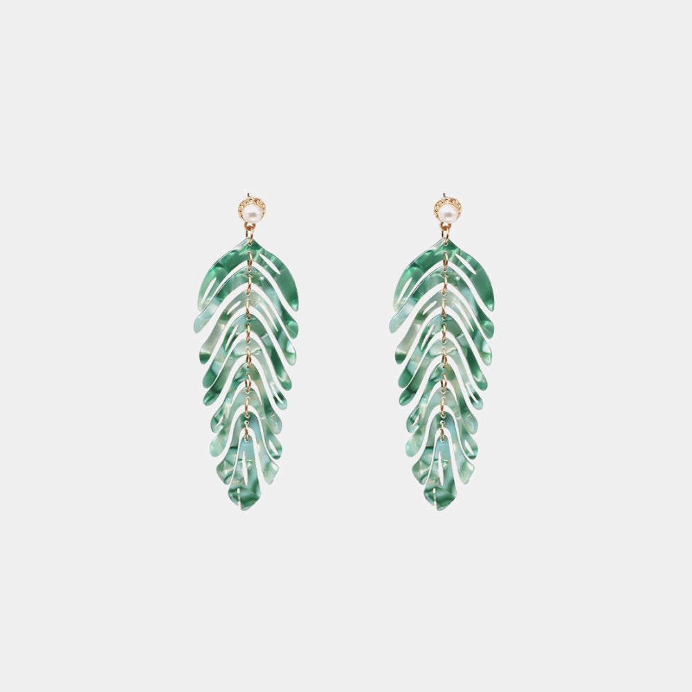 Leaf Shape Dangle Earrings - AllIn Computer