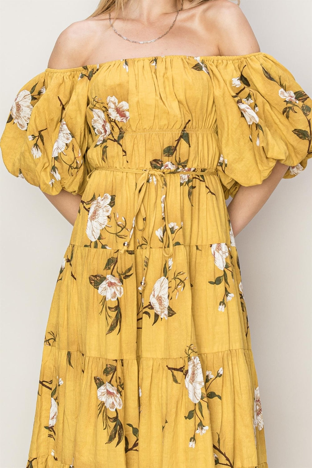 HYFVE Floral Puff Sleeve Tiered Dress - AllIn Computer