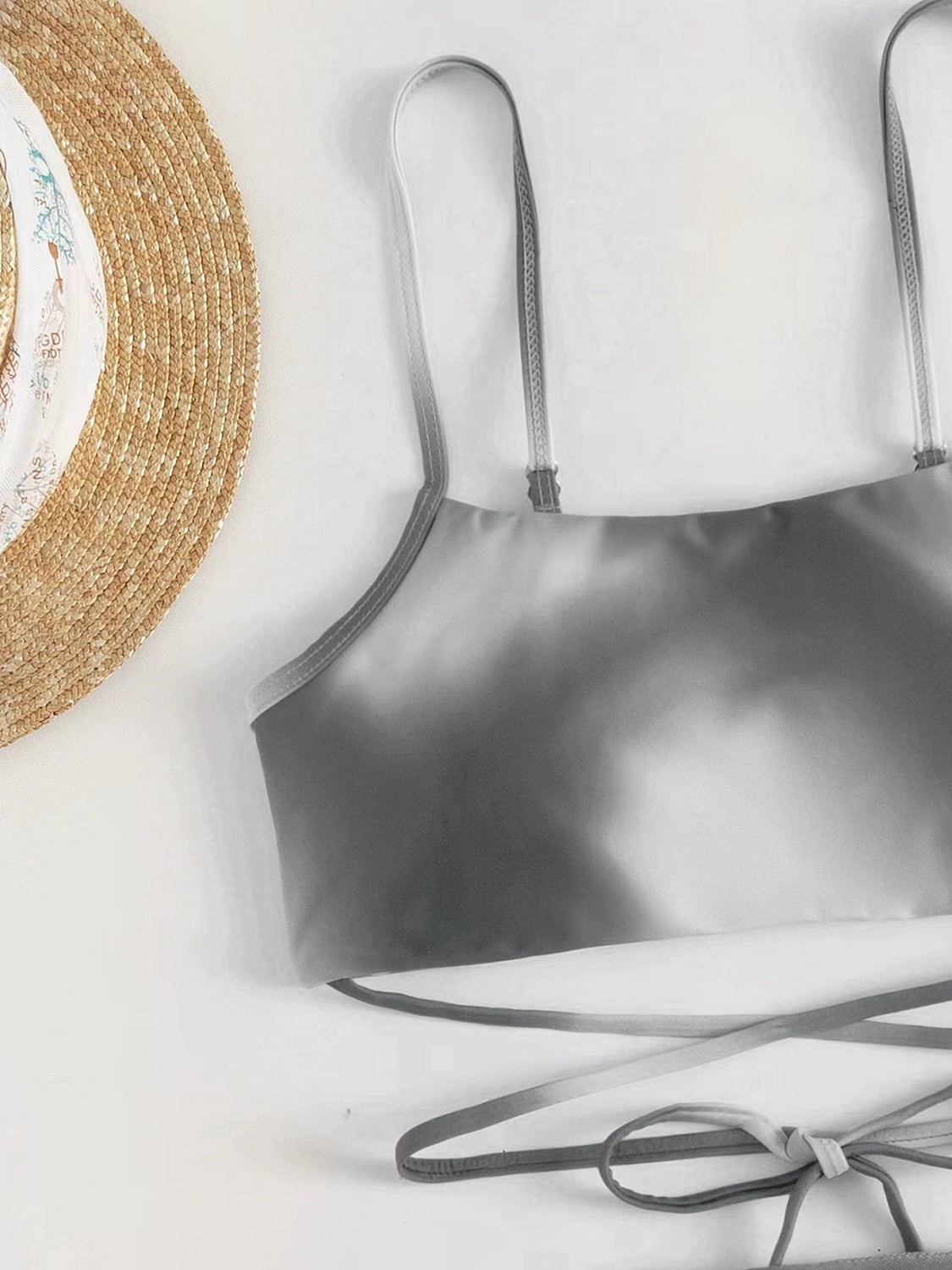 Tied Gradient Spaghetti Strap Three-Piece Swim Set - AllIn Computer