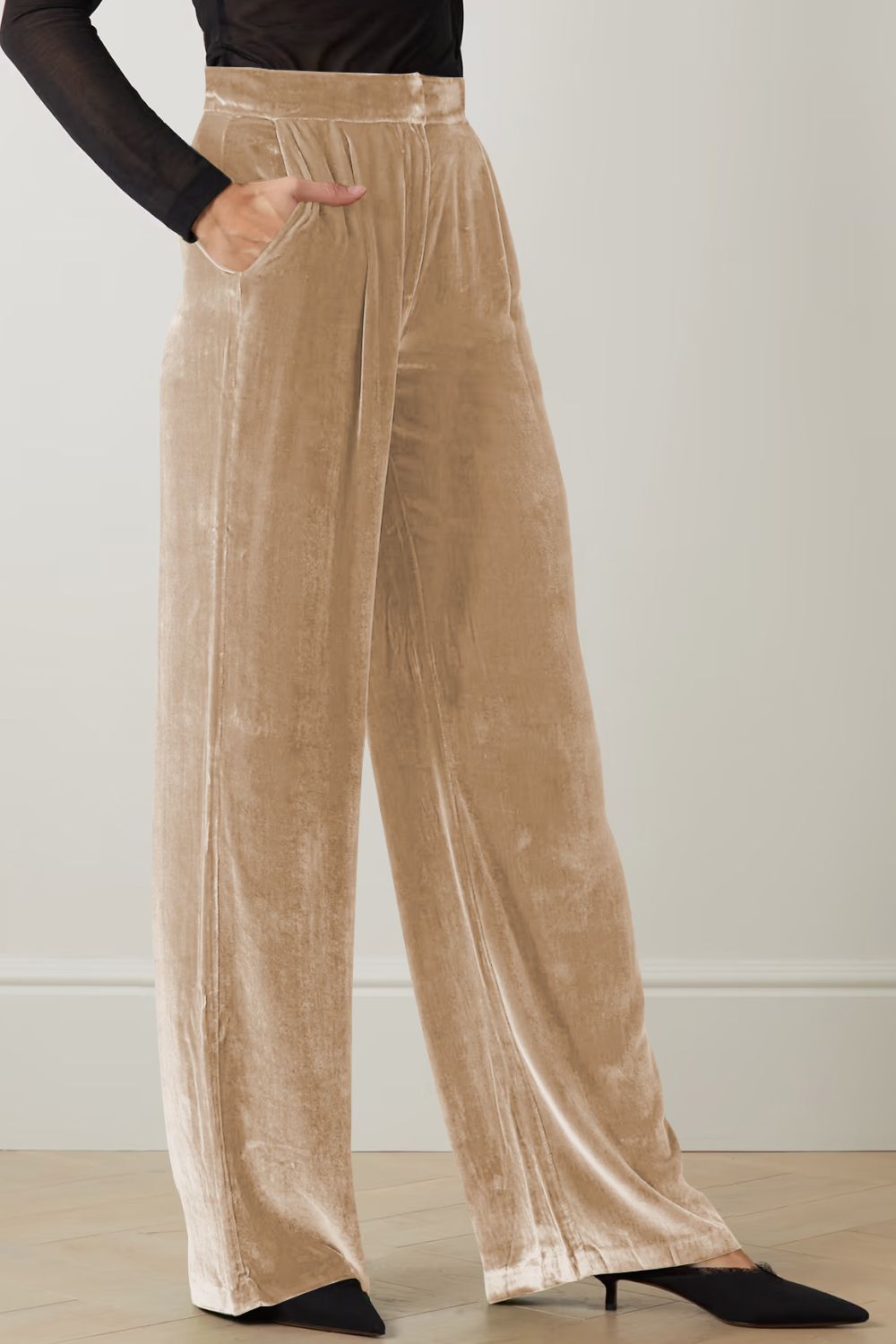 Double Take Loose Fit High Waist Long Pants with Pockets - AllIn Computer