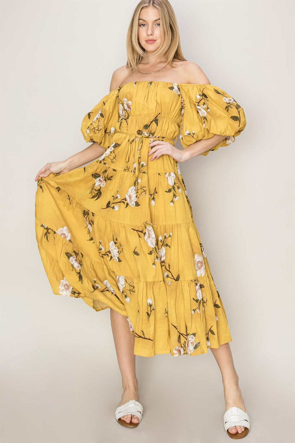 HYFVE Floral Puff Sleeve Tiered Dress - AllIn Computer