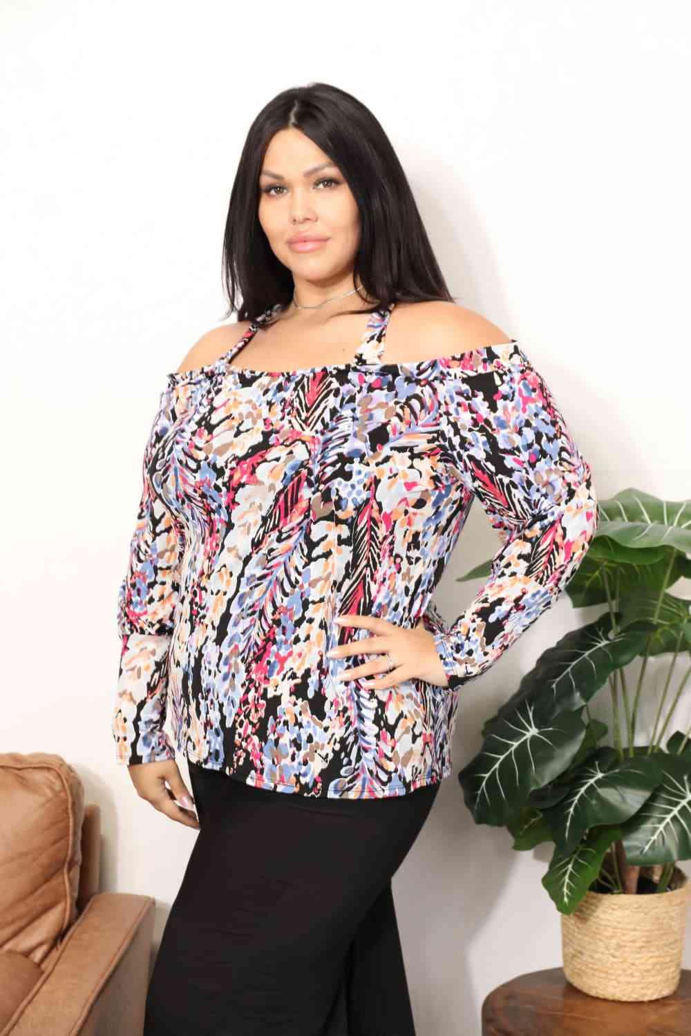 Sew In Love  Full Size High Neck Off Shoulder Criss Cross Top - AllIn Computer