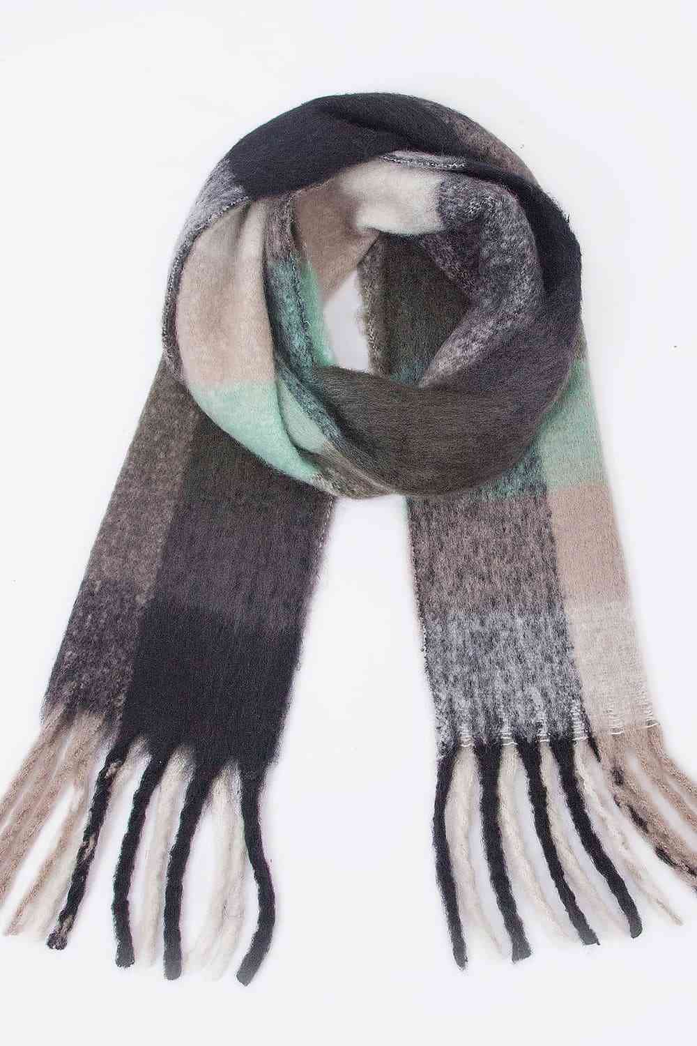 Fringe Detail Polyester Scarf - AllIn Computer