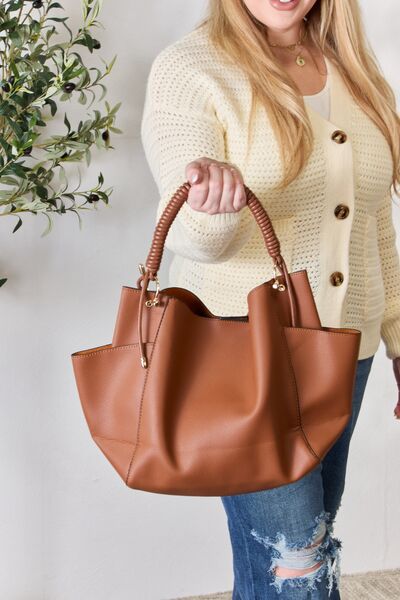 SHOMICO Faux Leather Handbag with Pouch - AllIn Computer